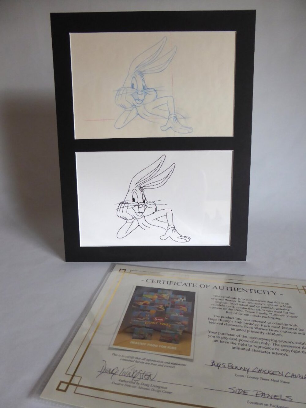OOAK LOONEY TUNES WARNER BROS. PRODUCTION CEL ARTWORK BUGS BUNNY (w/ C of A)